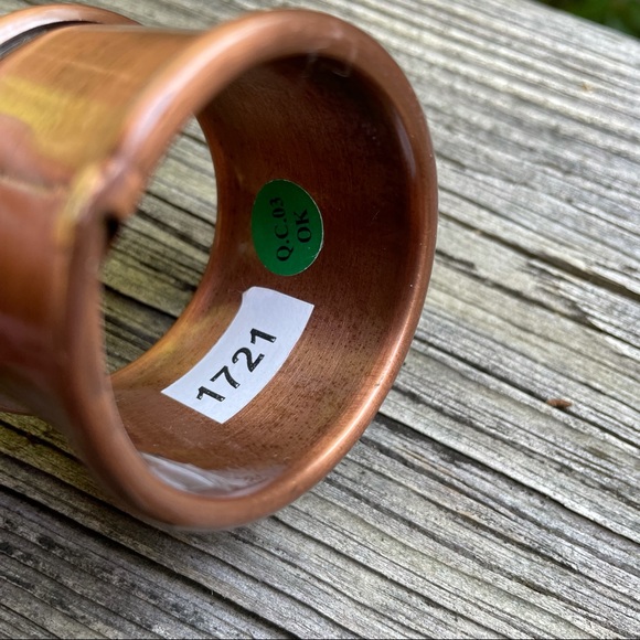 Pottery Barn Rustic Napkin Rings Antiqued Copper - Picture 5 of 11